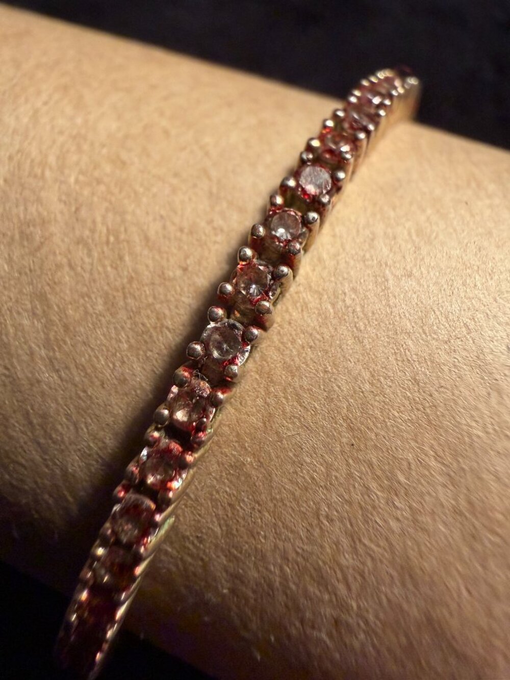 Dark Pink Small Gem Tennis Bracelet